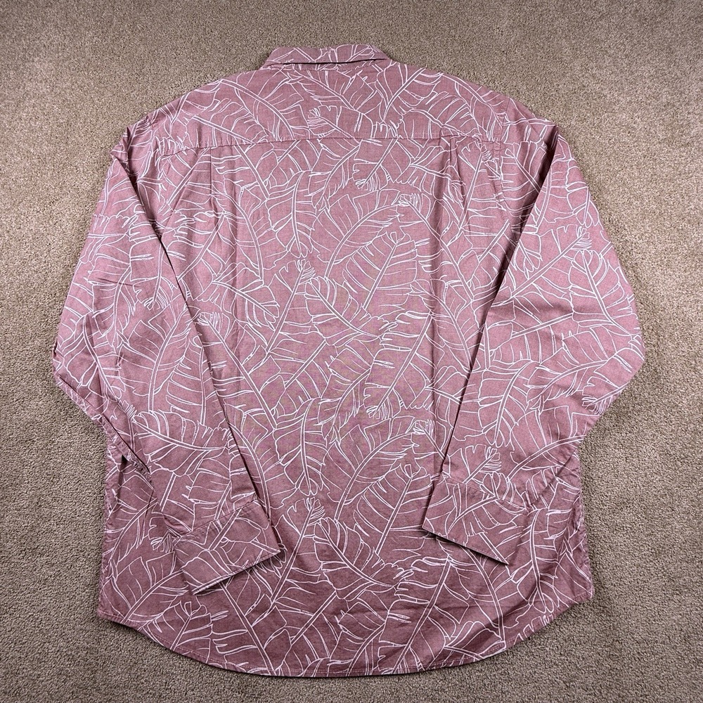 Tommy Bahama Men's Large Pink Feather Skies Cotton Chambray Shirt Spicy Clay - Picture 3 of 6